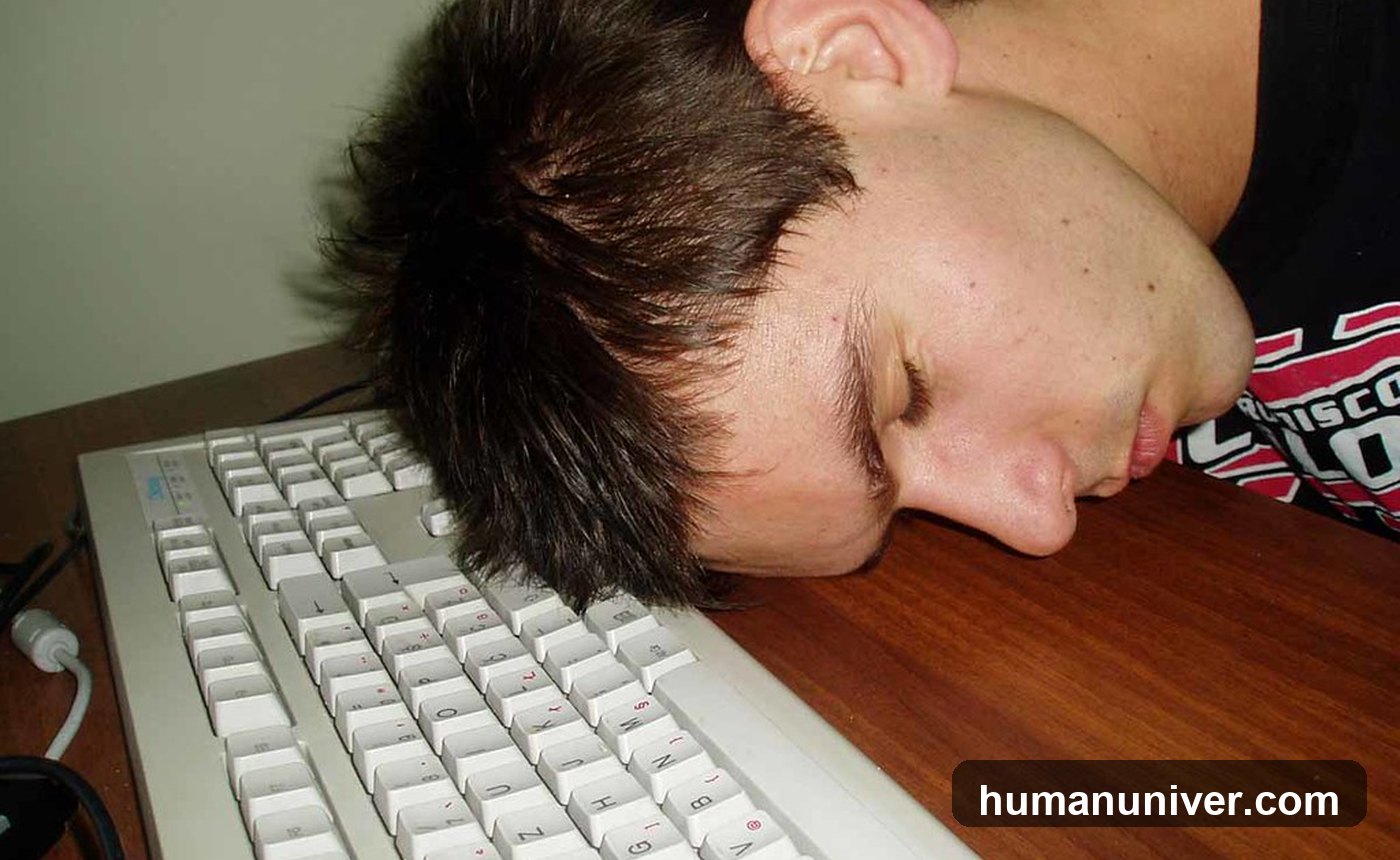 Person taking a break from computer work