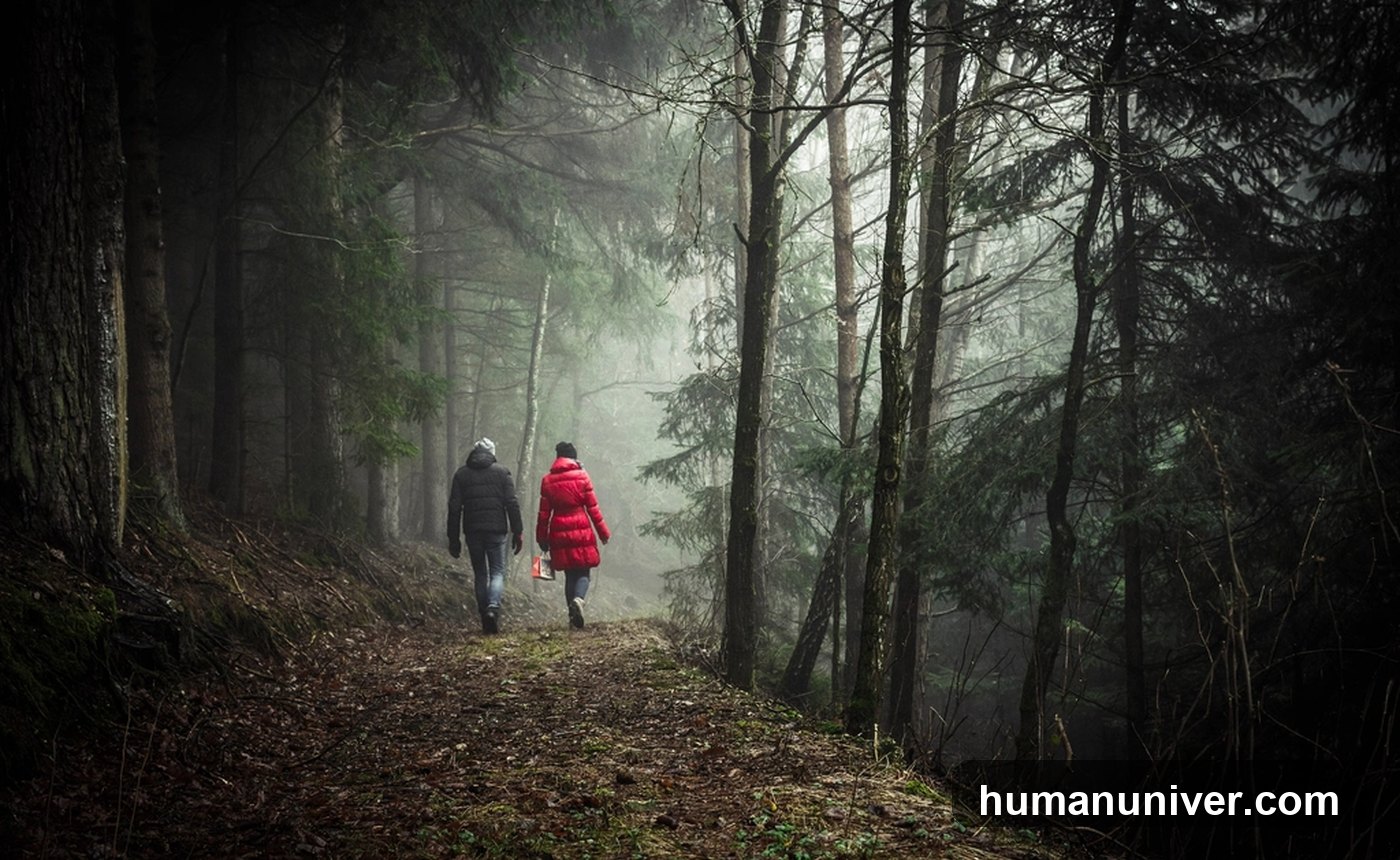 Person walking outside in nature for digital wellbeing